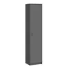 A tall, narrow, gray cabinet with a single door and a simple handle is shown against a white background. Produktbild-Vorschau