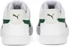 The back view of two white Puma sneakers with green accents. Produktbild-Vorschau