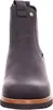 A close-up front view of a black leather boot. Voir les images du produit