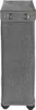 A tall, gray laundry hamper with two black wheels at the bottom and two silver eyelets on the lid. Náhled obrázku produktu