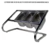 A stainless steel buffet stand with three compartments. Produktbild-Vorschau