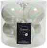 Set aus 6 weißen Glaskugeln 8cm glänzend – Elegante Produktbild-Vorschau 4
