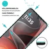 A close-up of a smartphone screen protector being applied to a phone. Produktbild-Vorschau