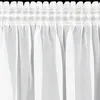 A close-up view of white sheer curtains hanging from a rod. Produktbild-Vorschau