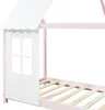 Kinderbett 'Tostedt' Halboffenes Design 90x200cm Rosa/Weiß Produktbild-Vorschau 6