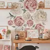 Adesivo murale fiori peonie foglie natura tatuaggio murale Anteprima dell’immagine prodotto 3