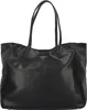 A black tote bag with two handles and a small triangular logo in the center. Produktbild-Vorschau
