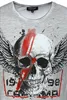 Designer T-Shirt CARISMA Grau Skullwing Slub Yarn CRM4599 L Produktbild-Vorschau 2