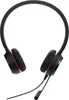 A black Jabra Evolve 20 MS Duo USB headset with orange accents is shown against a white background. Voir les images du produit