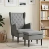 Fauteuil vidaXL avec repose-pieds, lot de 2, gris foncé, en Voir les images du produit 2
