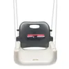 A baby swing seat with a safety harness, suspended by ropes against a white background. Produktbild-Vorschau