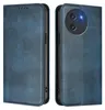A product shot of a blue flip phone case, shown from two angles. Produktbild-Vorschau
