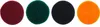 Four circular cleaning pads of different colors arranged horizontally on a white background. Náhled obrázku produktu