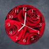 Glasuhr Wanduhr Küchenuhr Echt-Glas 30fi cm Rosen rot Produktbild-Vorschau 2