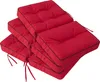 A stack of red seat cushions with black piping. Náhled obrázku produktu