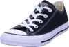 A black Converse sneaker with white laces and a white sole is shown against a white background. Voir les images du produit