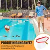 A man is cleaning a swimming pool with a pool net. Produktbild-Vorschau