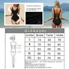 Damen Badeanzug Bauch Kontrolle Badeanzug Tiefe V-Hals Produktbild-Vorschau 3