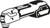 A black and white illustration of a power tool attachment. Produktbild-Vorschau