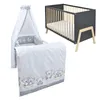 Babybett Kinderbett Gitterbett Juna 60x120 Anthrazit Produktbild-Vorschau 1
