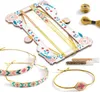 A crafting kit for making beaded bracelets, including a loom, beads, and thread. Podgląd zdjęcia produktu