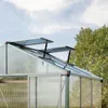 Close-up view of the roof and upper walls of a greenhouse, with two vents open. Anteprima dell’immagine prodotto