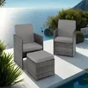 Outdoor seating set by a pool with a view of the ocean. Náhled obrázku produktu