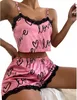 Satinpyjama - Damen - mit Spitze - Zweiteiliger Pyjama - Produktbild-Vorschau 1
