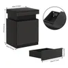 Intelligenter LED Nachttisch mit Ladestation,Schwarz Front Produktbild-Vorschau 6