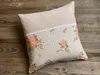 Kissen-Bezug 40x40 cm Rosen Blumen beige weiß Baumwolle Produktbild-Vorschau 1