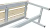 The underside of a wooden bench with a metal frame, shown against a white background. Podgląd zdjęcia produktu