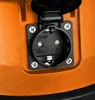 A close-up view of an electrical outlet on an orange appliance. Podgląd zdjęcia produktu