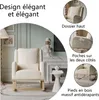 Ergonomiczny lniany fotel bujany w kolorze beżowym z Podgląd zdjęcia produktu 5