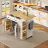 Isola da cucina Sweiko con ante a ribalta, carrello Anteprima dell’immagine prodotto 7