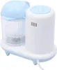 A baby food maker with a transparent container and a white and blue body, shown from a slightly elevated front-left angle on a white background. Produktbild-Vorschau