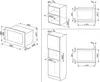 Technical drawings and dimensions for a microwave oven. Produktbild-Vorschau