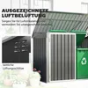 Outsunny Mülltonnenbox für 2 Mülltonnen aus verzinktem Produktbild-Vorschau 6