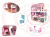 Maison de poupées en bois MDF + meuble 70cm rose LED Voir les images du produit 19