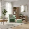 Sessel mit Hocker - Mintgrün - 75x79x64 cm B/H/T - Produktbild-Vorschau 3