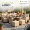 Juskys Polyrattan Lounge Manacor - Sofa, Tisch, Hocker & Produktbild-Vorschau 7