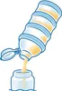 Illustration showing milk powder being poured from a dispenser into a smaller container. Anteprima dell’immagine prodotto