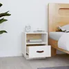 The Living Store Nachttisch Weiß 40x34x45 cm Massivholz Produktbild-Vorschau 3