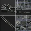 A collage of images showing various assortments of parallel keys in different sizes and quantities, organized in compartments and laid out on dark backgrounds. Produktbild-Vorschau