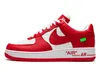 Louis Vuitton Air Force 1 Low Virgil Abloh – Bílá, červená, Náhled obrázku produktu 2