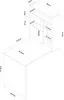 A line drawing isometric view of a wall-mounted folding desk with shelves above it, with dimensions labeled. Podgląd zdjęcia produktu