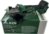 A cordless disc grinder is placed on top of its packaging box. Produktbild-Vorschau