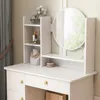 Ensemble de toilette blanc : table de toilette avec miroir Voir les images du produit 5