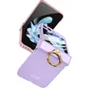 A flip phone case with a ring stand, shown in purple and rose gold. Produktbild-Vorschau