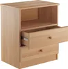 A wooden nightstand with two drawers and an open shelf. Produktbild-Vorschau