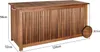 CASARIA® Baule da Giardino 120cm Legno di Acacia 2 Ruote Anteprima dell’immagine prodotto 4